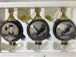 Bradford Editions Premier Issue of America the Beautiful Golden Eagle Ornaments